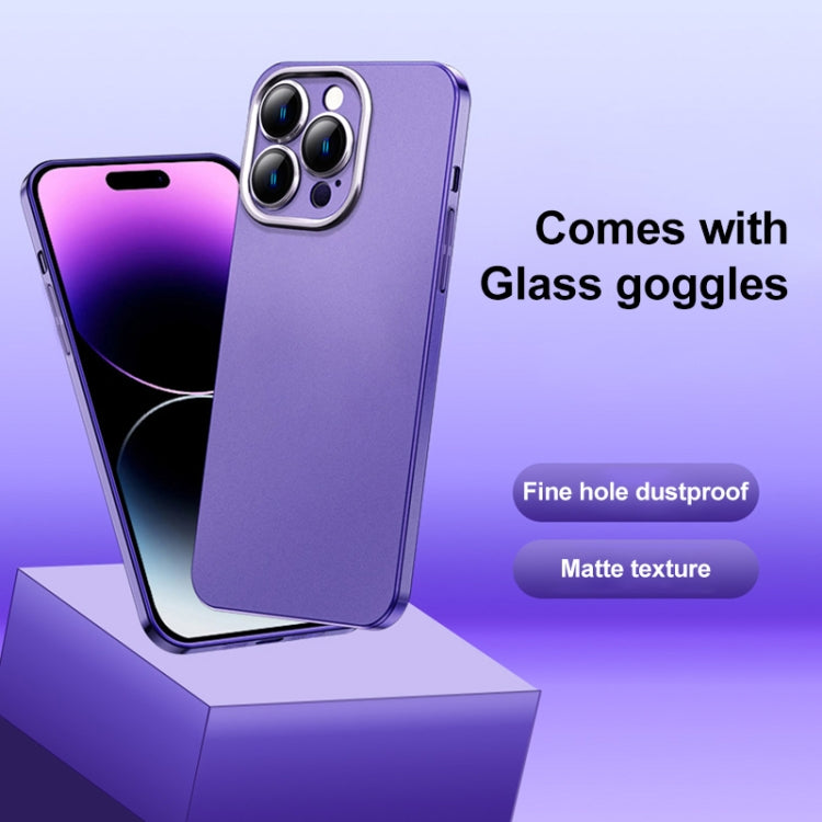 For iPhone 12 Frosted Metal Material Phone Case with Lens Protection(Dark Blue) - iPhone 12 / 12 Pro Cases by buy2fix | Online Shopping UK | buy2fix