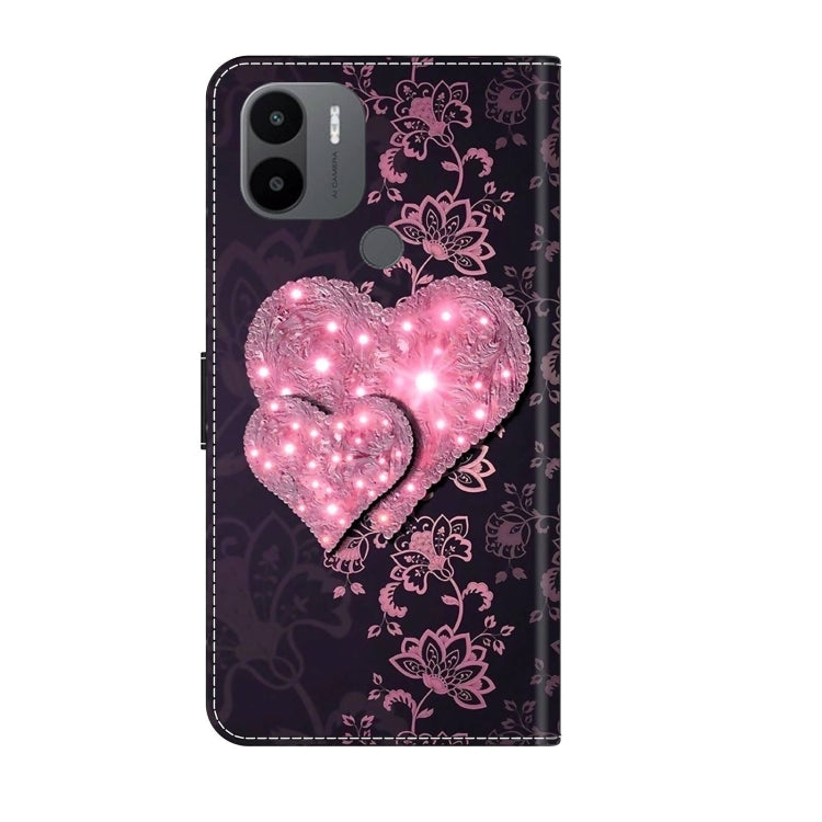 For Xiaomi Redmi A1+ / A2 / A2+ Crystal 3D Shockproof Protective Leather Phone Case(Lace Love) - Xiaomi Cases by buy2fix | Online Shopping UK | buy2fix