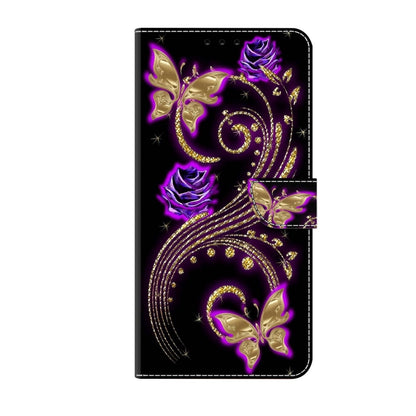 For Xiaomi Redmi 9 Crystal 3D Shockproof Protective Leather Phone Case(Purple Flower Butterfly) - Xiaomi Cases by buy2fix | Online Shopping UK | buy2fix