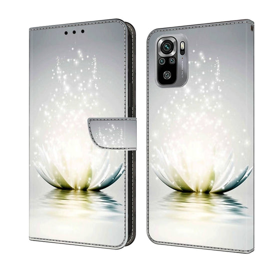 For Xiaomi Redmi Note 10 4G Crystal 3D Shockproof Protective Leather Phone Case(Light Lotus) - Xiaomi Cases by buy2fix | Online Shopping UK | buy2fix