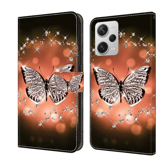 For Xiaomi Redmi Note 12 Pro+ Crystal 3D Shockproof Protective Leather Phone Case(Crystal Butterfly) - Xiaomi Cases by buy2fix | Online Shopping UK | buy2fix