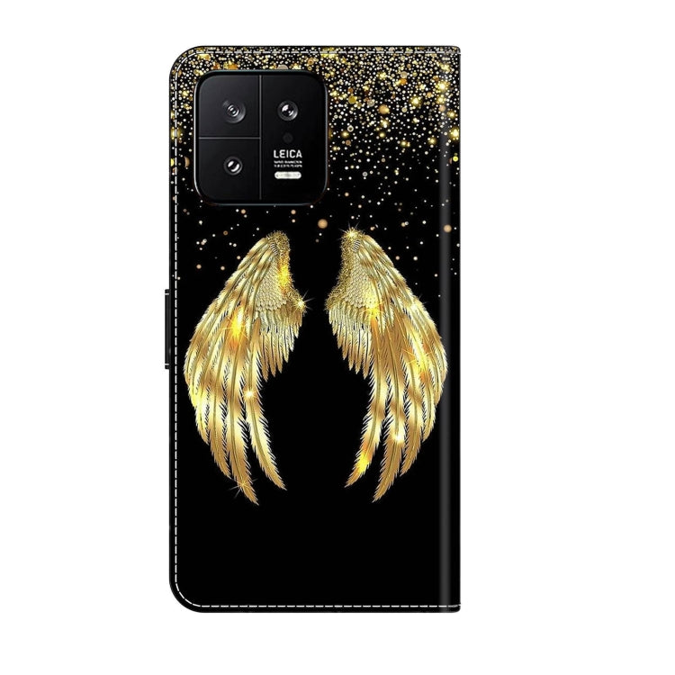 For Xiaomi 13 Crystal 3D Shockproof Protective Leather Phone Case(Golden Wings) - 13 Cases by buy2fix | Online Shopping UK | buy2fix