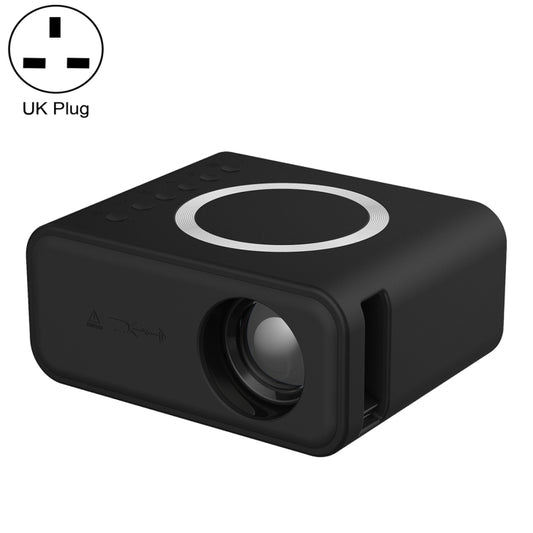 T300S 320x240 24ANSI Lumens Mini LCD Projector Supports Wired & Wireless Same Screen, Specification:UK Plug(Black) - Mini Projector by buy2fix | Online Shopping UK | buy2fix