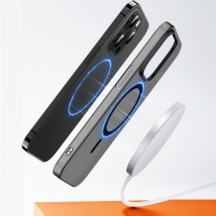 For iPhone 12 High Transparency MagSafe Ice Fog Phone Case(Translucent Gray) - iPhone 12 / 12 Pro Cases by buy2fix | Online Shopping UK | buy2fix