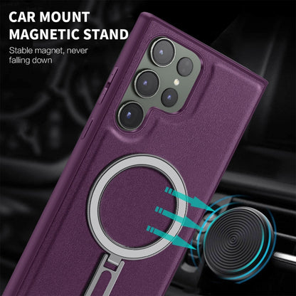 For Samsung Galaxy S23+ 5G MagSafe Magnetic Holder Phone Case(Purple) - Galaxy S23+ 5G Cases by buy2fix | Online Shopping UK | buy2fix