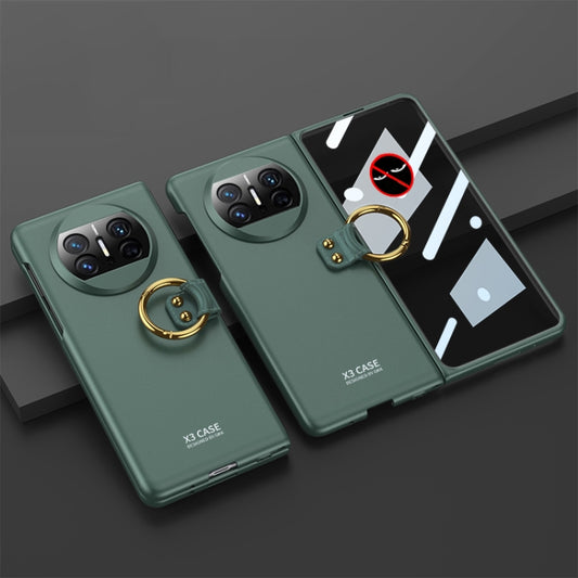 For Huawei Mate X3 GKK Privacy Ultra-thin PC Full Coverage Phone Case with Ring Holder(Green) - Huawei Cases by GKK | Online Shopping UK | buy2fix