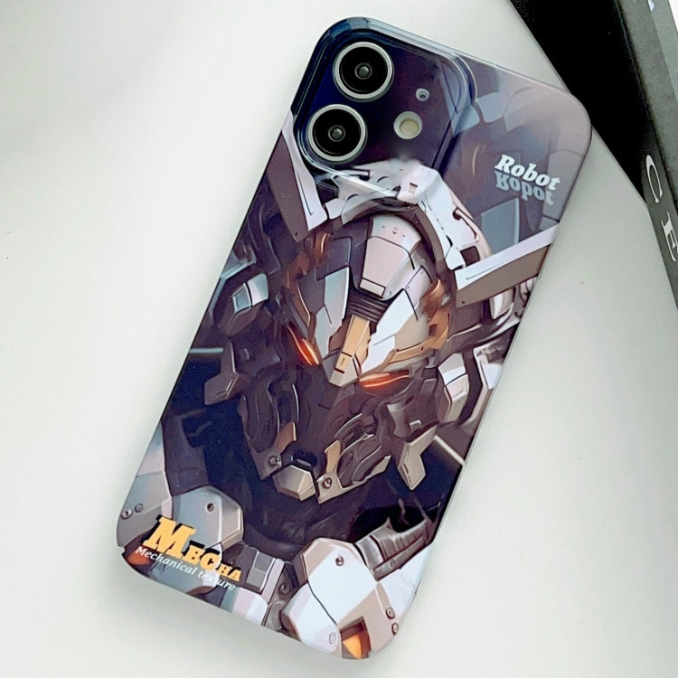 For iPhone 11 Painted Pattern Precise Hole PC Phone Case(Grey Robot) - iPhone 11 Cases by buy2fix | Online Shopping UK | buy2fix