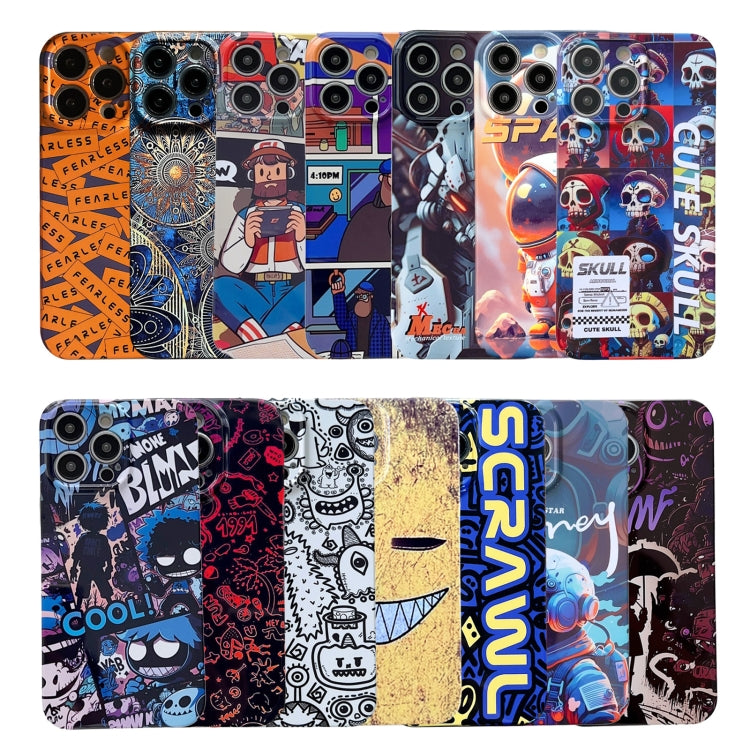 For iPhone 13 Painted Pattern Precise Hole PC Phone Case(Purple Comics) - iPhone 13 Cases by buy2fix | Online Shopping UK | buy2fix