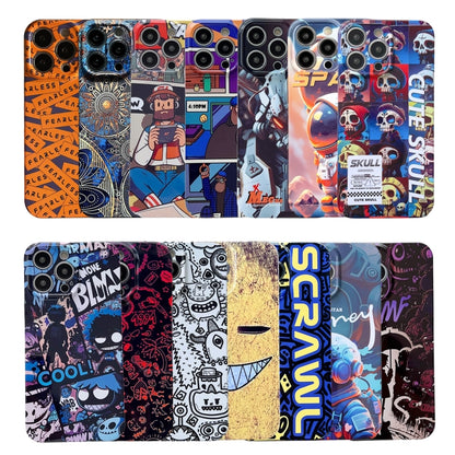 For iPhone 14 Painted Pattern Precise Hole PC Phone Case(Blue Paint Astronaut) - iPhone 14 Cases by buy2fix | Online Shopping UK | buy2fix