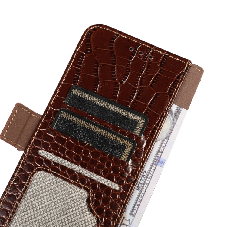For Huawei Nova 11i / Enjoy 60 Pro / Maimang 20 5G Crocodile Top Layer Cowhide Leather Phone Case(Brown) - Huawei Cases by buy2fix | Online Shopping UK | buy2fix