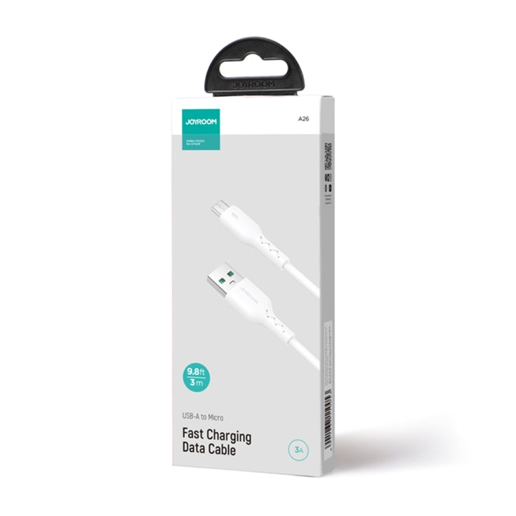 JOYROOM SA26-AM3 Flash Charge Series 3A USB to Micro USB Fast Charging Data Cable, Cable Length:3m(White) - Micro USB Cable by JOYROOM | Online Shopping UK | buy2fix