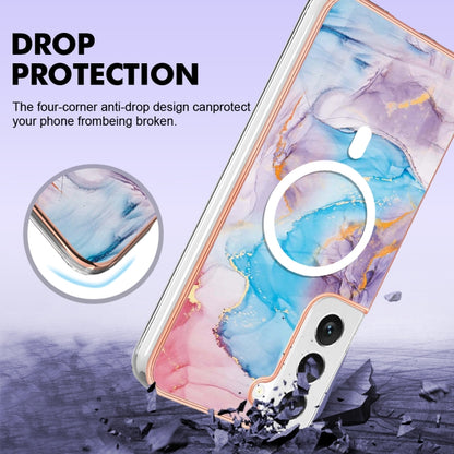 For Samsung Galaxy S23+ 5G Marble Pattern Dual-side IMD Magsafe TPU Phone Case(Blue Marble) - Galaxy S23+ 5G Cases by buy2fix | Online Shopping UK | buy2fix