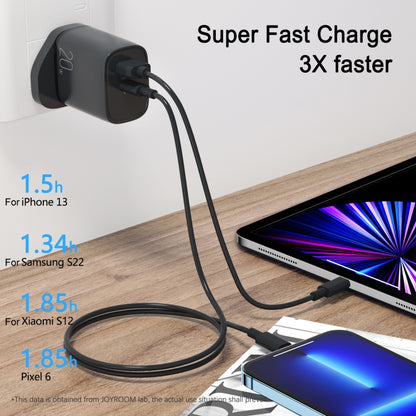 JOYROOM L-QP2011 20W USB+USB-C/Type-C Fast Charger with Cable Set, UK Plug(Black) - USB Charger by JOYROOM | Online Shopping UK | buy2fix