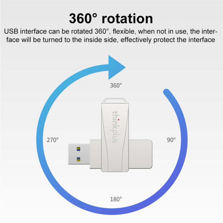 Lenovo Thinkplus USB 3.0 Rotating Flash Drive, Memory:16GB(Silver) - USB Flash Drives by Lenovo | Online Shopping UK | buy2fix