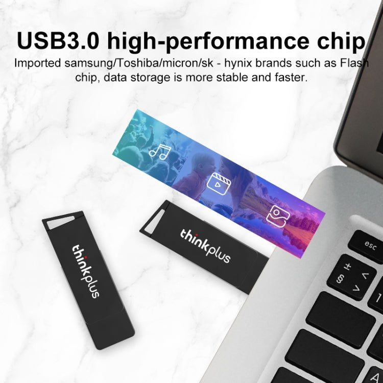 Lenovo Thinkplus USB 3.0 Rotating Flash Drive, Memory:256GB(Black) - USB Flash Drives by Lenovo | Online Shopping UK | buy2fix