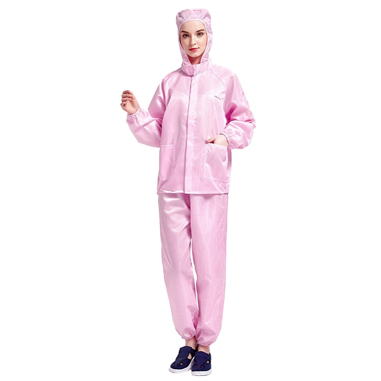 Striped Anti-static Split Hood Dust-proof Work Suit, Size:S(Pink) - Protective Clothing by buy2fix | Online Shopping UK | buy2fix