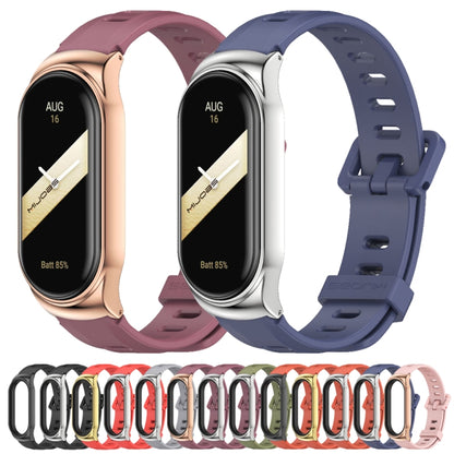 For Xiaomi Mi Band 8 Mijobs CS Case Flat Hole Silicone Watch Band(Red Gold) - Watch Bands by MIJOBS | Online Shopping UK | buy2fix