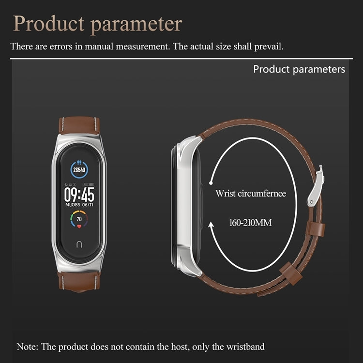 For Xiaomi Mi Band 8 Mijobs CS Case Microfiber PU Leather Watch Band(Black Silver) - Watch Bands by MIJOBS | Online Shopping UK | buy2fix