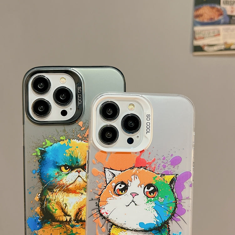 For iPhone 15 Pro Max Cute Animal Pattern Series PC + TPU Phone Case(Totoro) - iPhone 15 Pro Max Cases by buy2fix | Online Shopping UK | buy2fix