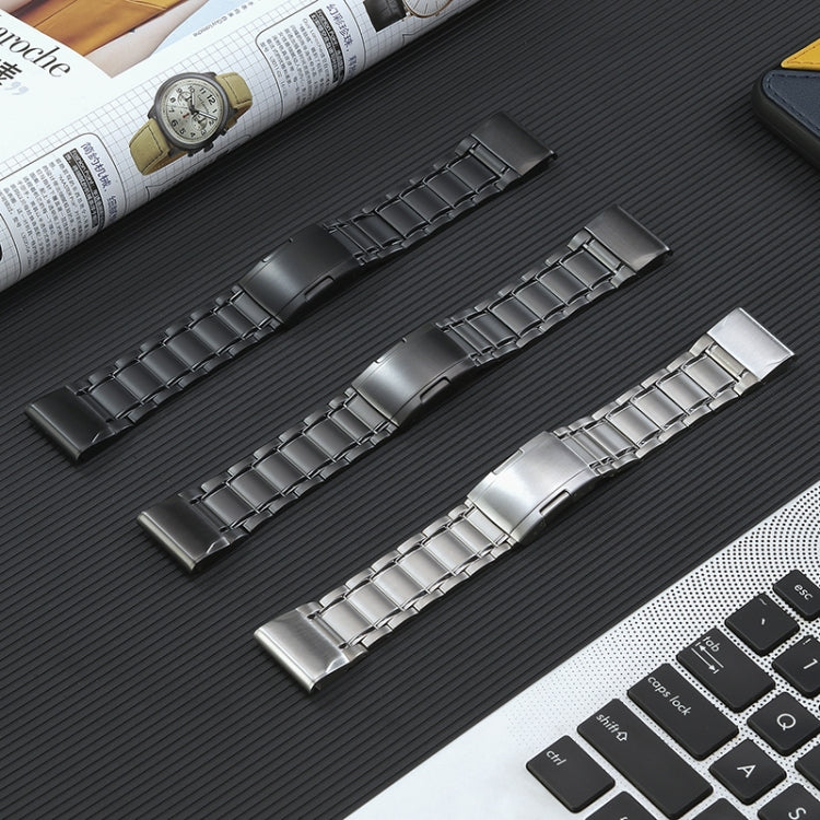 For Garmin Tactix 7 Pro/Fenix 7X/6X Pro 26mm Quick Release Five Bead Titanium Steel Watch Band(Black) - Watch Bands by buy2fix | Online Shopping UK | buy2fix