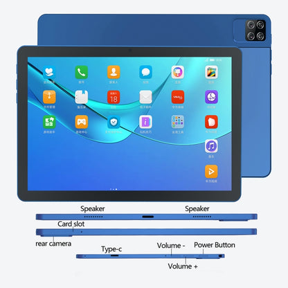 BDF P40 4G LTE Tablet PC 10.1 inch, 8GB+128GB, Android 11 MTK6755 Octa Core, Support Dual SIM, EU Plug(Grey) - BDF by BDF | Online Shopping UK | buy2fix
