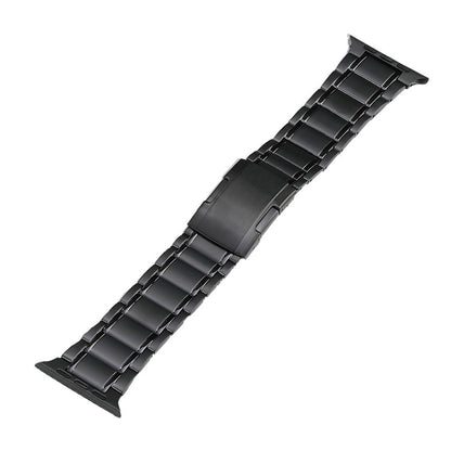 For Apple Watch Ultra 49mm Five Beads Turtle Buckle Titanium Steel Watch Band(Black) - Watch Bands by buy2fix | Online Shopping UK | buy2fix