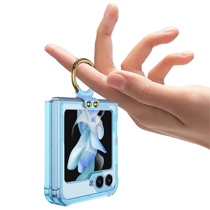 For Samsung Galaxy Z Flip5 GKK MagSafe Airbag Hinge Shockproof Phone Case with Ring Holder(Transparent) - Galaxy Z Flip5 Cases by GKK | Online Shopping UK | buy2fix