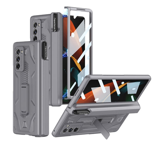 For Samsung Galaxy Z Fold2 GKK Integrated Folding Battle Shell PC Phone Case with Pen Box(Grey) - Galaxy Phone Cases by GKK | Online Shopping UK | buy2fix