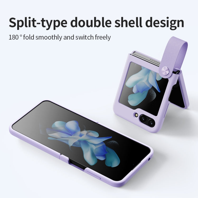 For Samsung Galaxy Z Flip5 NILLKIN Skin Feel Liquid Silicone Phone Case With Finger Strap(Purple) - Galaxy Z Flip5 Cases by NILLKIN | Online Shopping UK | buy2fix