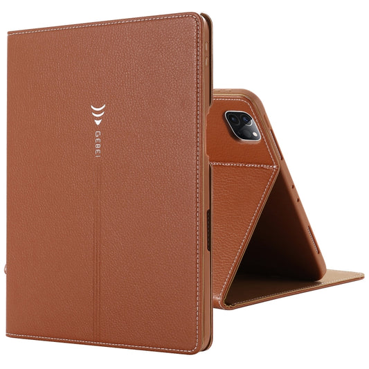 For iPad Pro 11 inch (2020) GEBEI PU+TPU Horizontal Flip Protective Tablet Case with Holder & Card Slots(Brown) - iPad Pro 11 (2020) Cases by GEBEI | Online Shopping UK | buy2fix