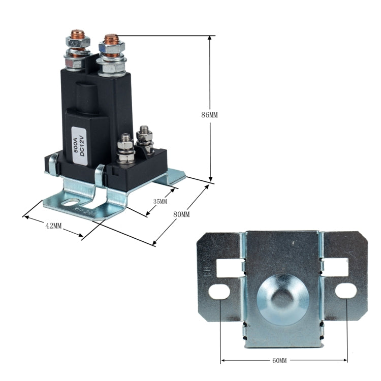 Car Modification Small Contact 12V / 500A Contact Dual Battery High Current DC Relay with Fuse Holder + 100A Fuse Kit - In Car by buy2fix | Online Shopping UK | buy2fix