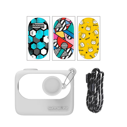 For Insta360 GO 3 Sunnylife Silicone Case Stickers Skin Wrap Lens Cover with Neck Strap(White) - Case & Bags by Sunnylife | Online Shopping UK | buy2fix