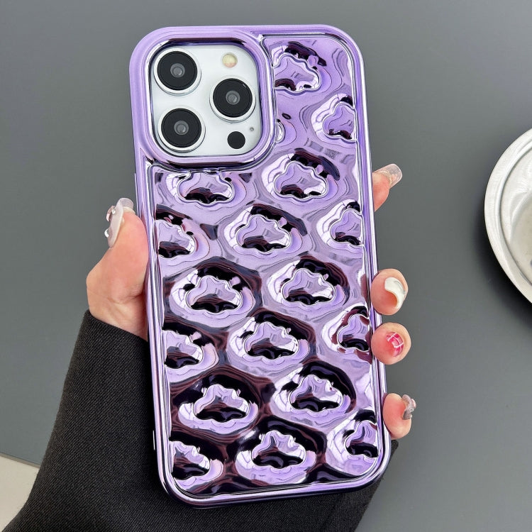 For iPhone 15 Pro Max Cloud Texture Electroplated TPU Phone Case(Purple) - iPhone 15 Pro Max Cases by buy2fix | Online Shopping UK | buy2fix