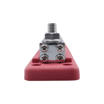 RV 600A High Current busbar 8-way Straight M10 Wiring Studs(Red) - Fuse by buy2fix | Online Shopping UK | buy2fix