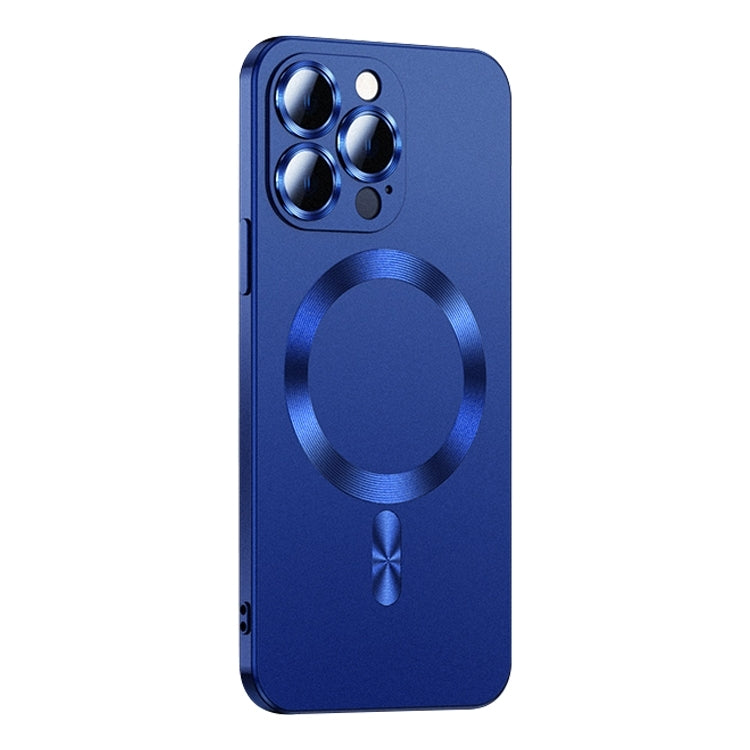 For iPhone 15 Pro Max Liquid Lens Protector Magsafe Phone Case(Navy Blue) - iPhone 15 Pro Max Cases by buy2fix | Online Shopping UK | buy2fix