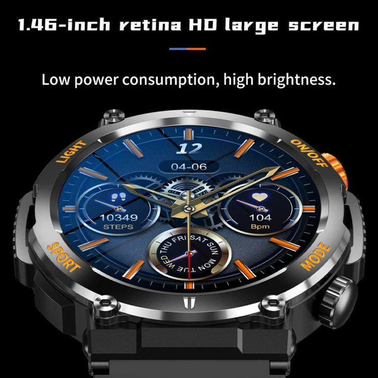 HT17 1.46 inch Round Screen Bluetooth Smart Watch, Support Health Monitoring & 100+ Sports Modes(Orange) - Smart Watches by buy2fix | Online Shopping UK | buy2fix