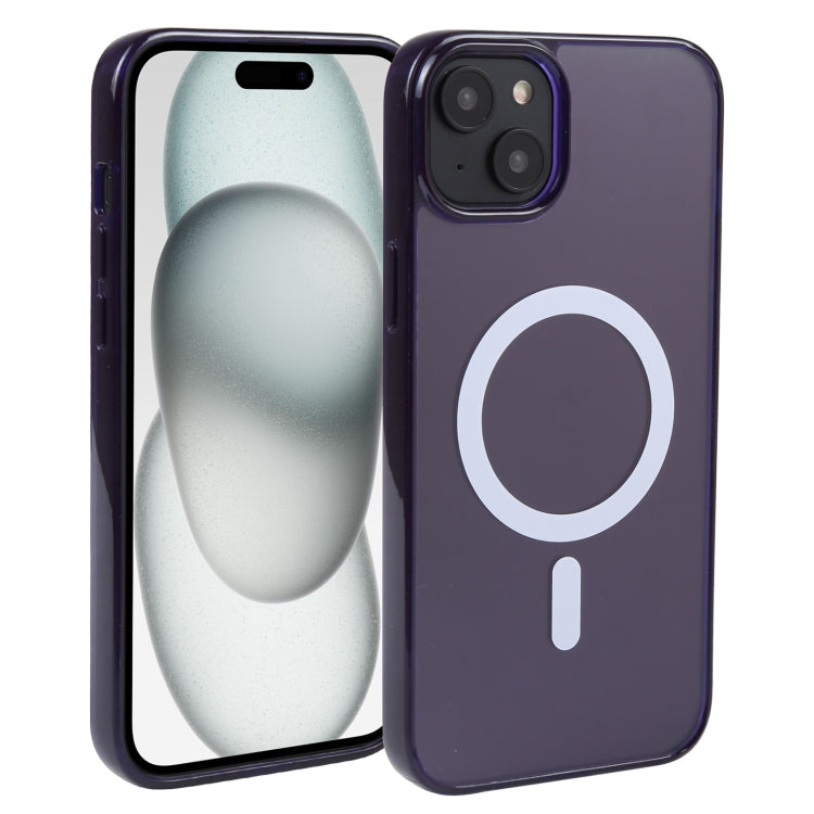 For iPhone 15 Plus GEBEI MagSafe Magnetic Transparent Phone Case(Purple) - iPhone 15 Plus Cases by GEBEI | Online Shopping UK | buy2fix