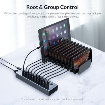 ORICO BT2U3-7AB-GY-BP 7 Ports USB 3.0 HUB with Individual Switches(EU Plug) - USB 3.0 HUB by ORICO | Online Shopping UK | buy2fix