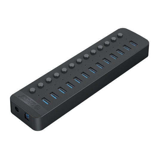 ORICO CT2U3-13AB Plastic Stripes 13 Ports USB 3.0 HUB with Individual Switches, Plug:AU Plug(Black) - USB 3.0 HUB by ORICO | Online Shopping UK | buy2fix