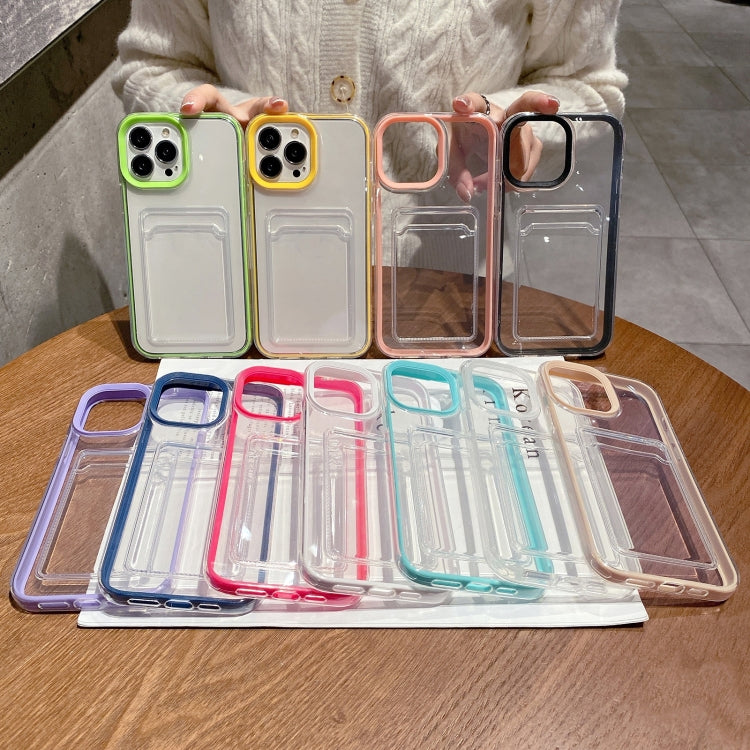 For iPhone 15 Pro Max 360 Clear PC Hybrid  TPU Phone Case with Card Slot(Pink) - iPhone 15 Pro Max Cases by buy2fix | Online Shopping UK | buy2fix