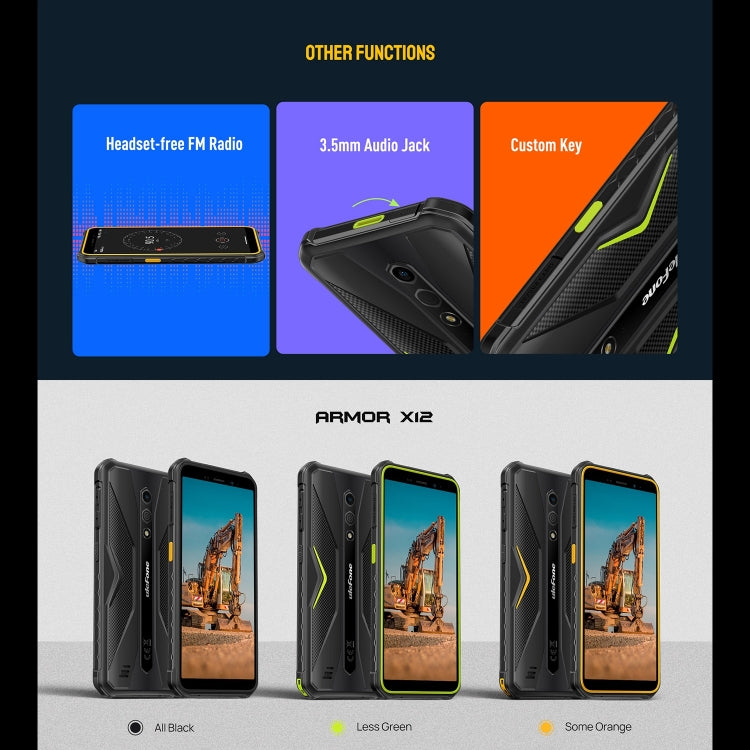 Ulefone Armor X12, 3GB+32GB, Rugged Phone, Face Unlock, 5.45 inch Android 13 Go MediaTek Helio A22 Quad Core, Network: 4G, NFC(Some Orange) - Ulefone by Ulefone | Online Shopping UK | buy2fix