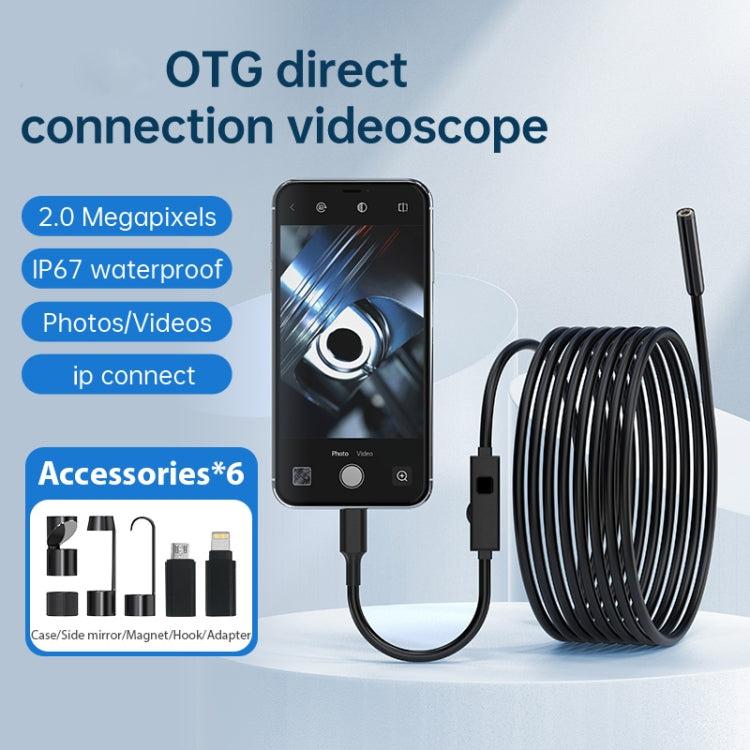 YP105 8mm Lenses 2MP HD Industry Endoscope Support Mobile Phone Direct Connection, Length:1m -  by buy2fix | Online Shopping UK | buy2fix