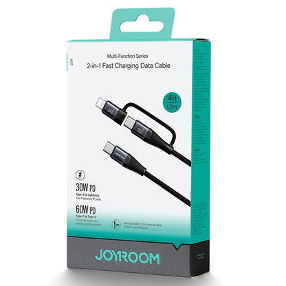 JOYROOM SA37-1T2 60W Multi-Function Series 2 in 1 Fast Charging Data Cable, Length:1.2m(Black) - Multifunction Cable by JOYROOM | Online Shopping UK | buy2fix