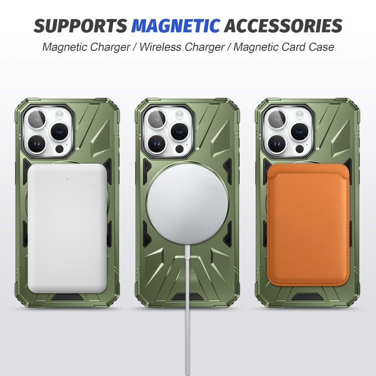 For iPhone 13 Pro Max MagSafe Magnetic Shockproof Phone Case with Ring Holder(Dark Green) - iPhone 13 Pro Max Cases by buy2fix | Online Shopping UK | buy2fix