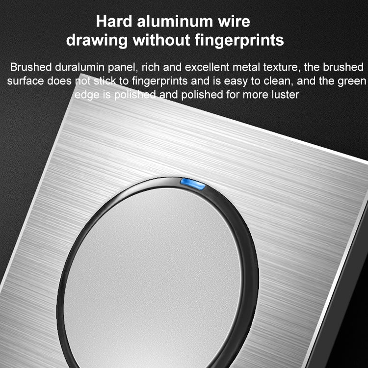 86mm Gray Aluminum Wire Drawing LED Switch Panel, Style:Two Billing Control - Consumer Electronics by buy2fix | Online Shopping UK | buy2fix