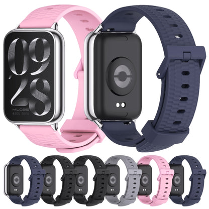 For Xiaomi Smart Band 9 Pro / 8 Pro Mijobs Honeycomb Texture Silicone Watch Band(Midnight Blue Silver) - Watch Bands by MIJOBS | Online Shopping UK | buy2fix