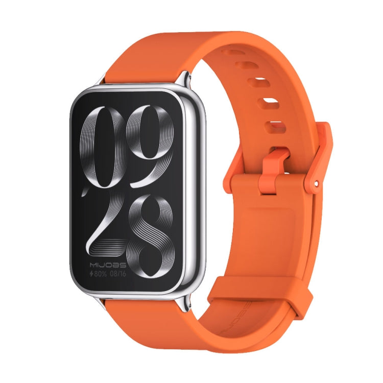 For Xiaomi Smart Band 9 Pro / 8 Pro Mijobs Silicone Breathable Watch Band(Orange Silver) - Watch Bands by MIJOBS | Online Shopping UK | buy2fix