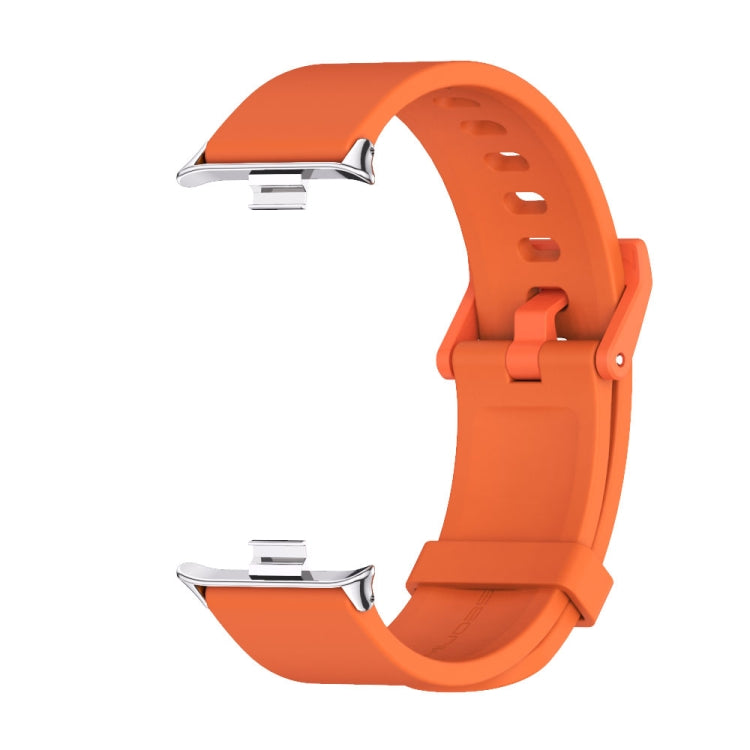 For Xiaomi Smart Band 9 Pro / 8 Pro Mijobs Silicone Breathable Watch Band(Orange Silver) - Watch Bands by MIJOBS | Online Shopping UK | buy2fix