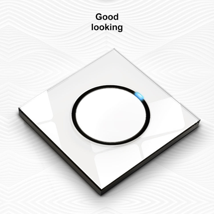 86mm Round LED Tempered Glass Switch Panel, White Round Glass, Style:Blank Panel - Consumer Electronics by buy2fix | Online Shopping UK | buy2fix