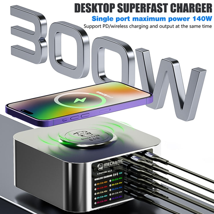 Mechanic X-Power Series Multiport Digital Display USB Charger Station with Wireless Charging, Total Power:150W(US Plug) - Dock Charger by MECHANIC | Online Shopping UK | buy2fix